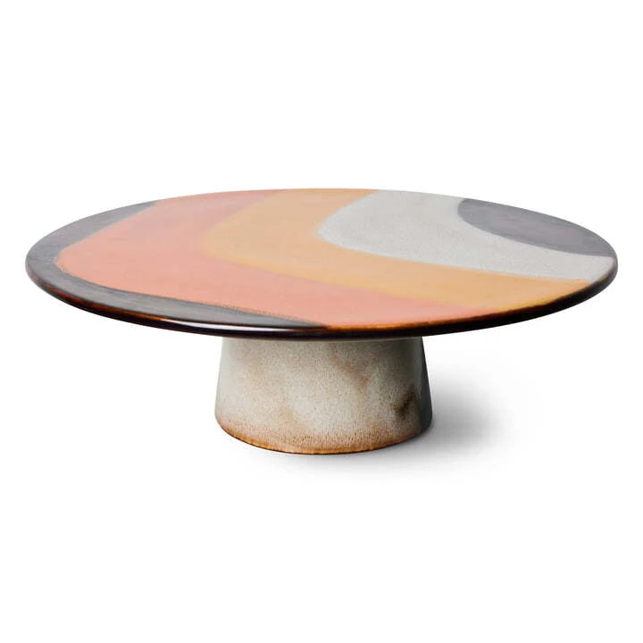 B-Ware HKliving 70's Schale mit Fuß Ø33cm Servierplatte Servierteller SIEHE TEXT/FOTO