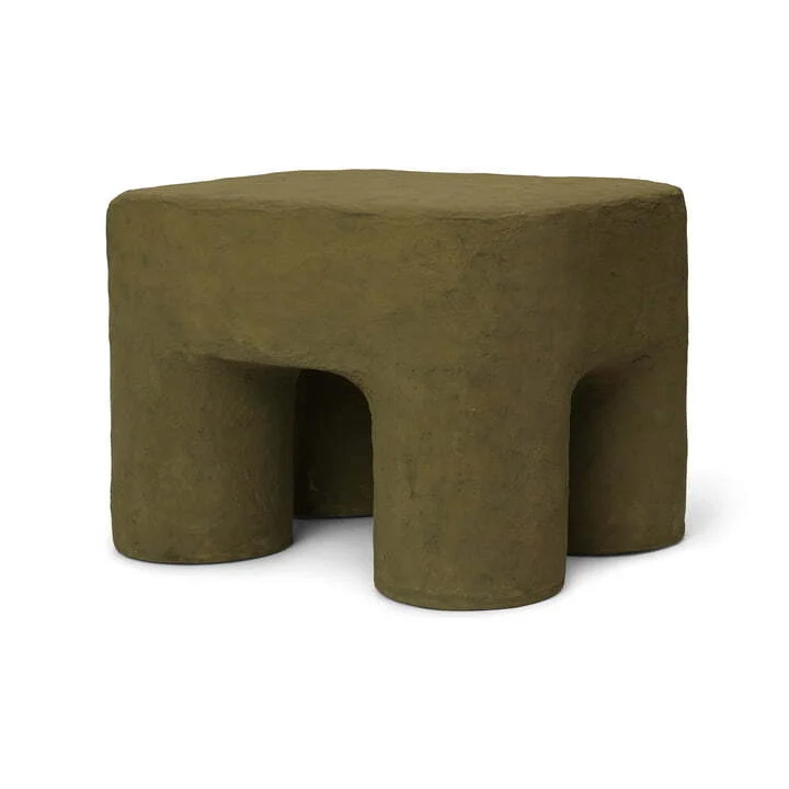 B-Ware ferm Living Podo Hocker Sitzhocker Dekohocker Sitz-Hocker Baumwolle Pappe khaki