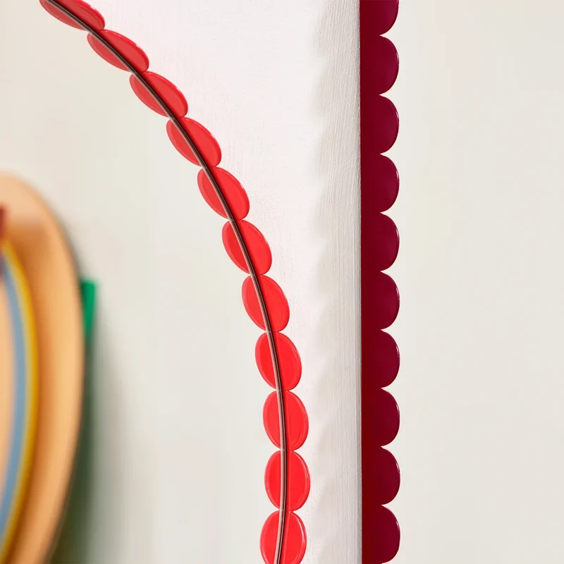 B-Ware HAY Arcs Spiegel Rund Wandspiegel Edelstahl Rahmen rot