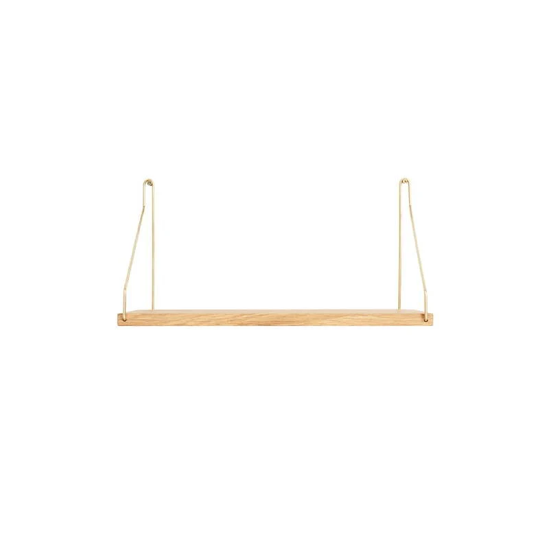 B-Ware Frama Shelf Regal Wandregal Schlüsselbrett Regalbrett 40 x 20 cm Eiche / Messing