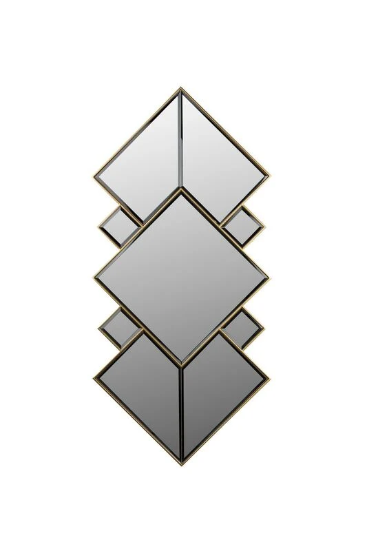 B-Ware Dutchbone Miyu Spiegel Wandspiegel Glas Goldrahmen Vintage Design 107x51cm