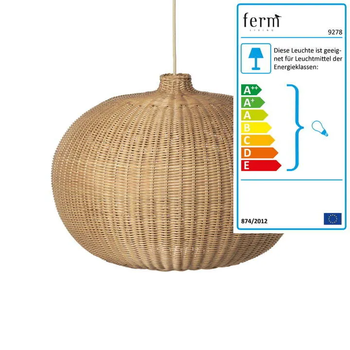 B-Ware ferm Living Geflochtene Rattanleuchte Hängelampe Lampe Belly SIEHE TEXT/FOTO
