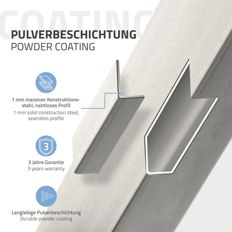 2er Set Tischbeine Loft 75x72 cm Silber Profil 8x2cm aus Edelstahl U-Form ML-Design