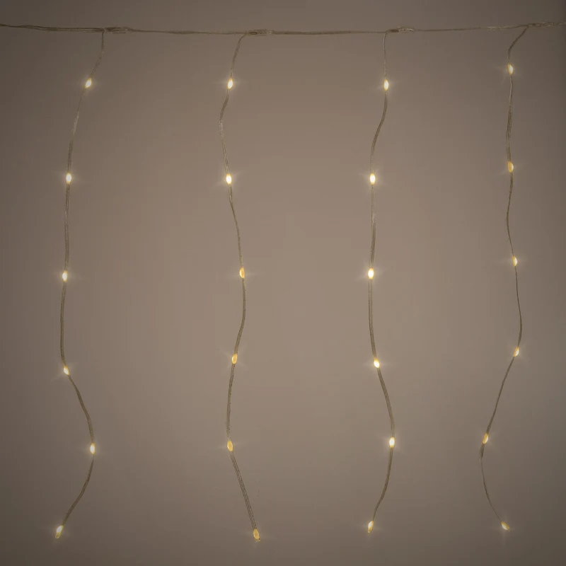 LED Lichtervorhang 3 m mit 120 LEDs Warmweiß IP44 Timer