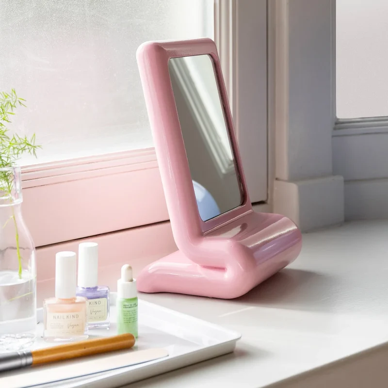 B-Ware &klevering Kosmetikspiegel Handspiegel Spiegel grün Polyresin Kompaktes