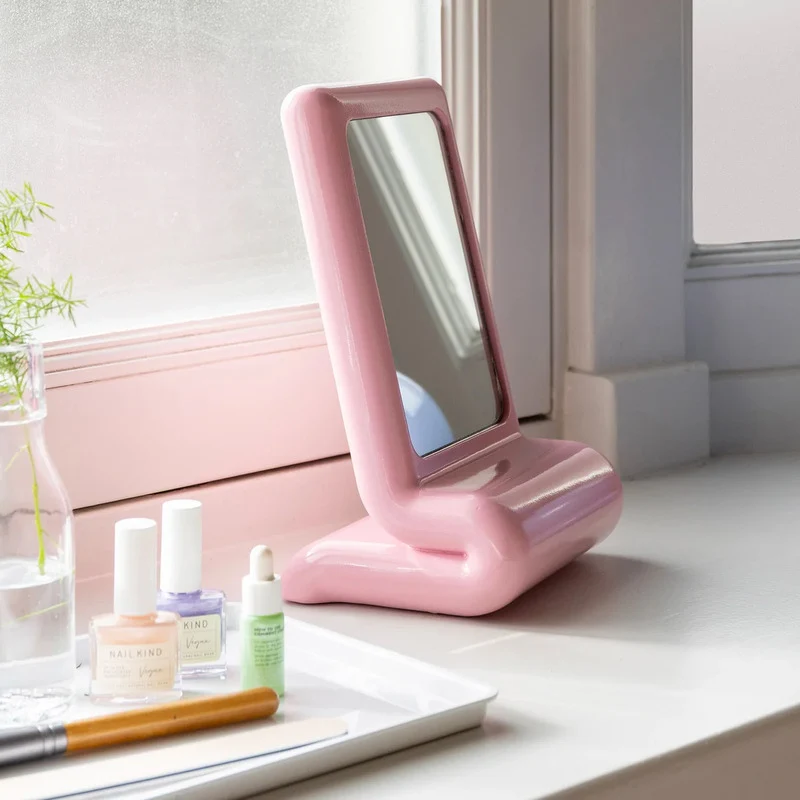 B-Ware &klevering Kosmetikspiegel Handspiegel Spiegel grün Polyresin Kompaktes