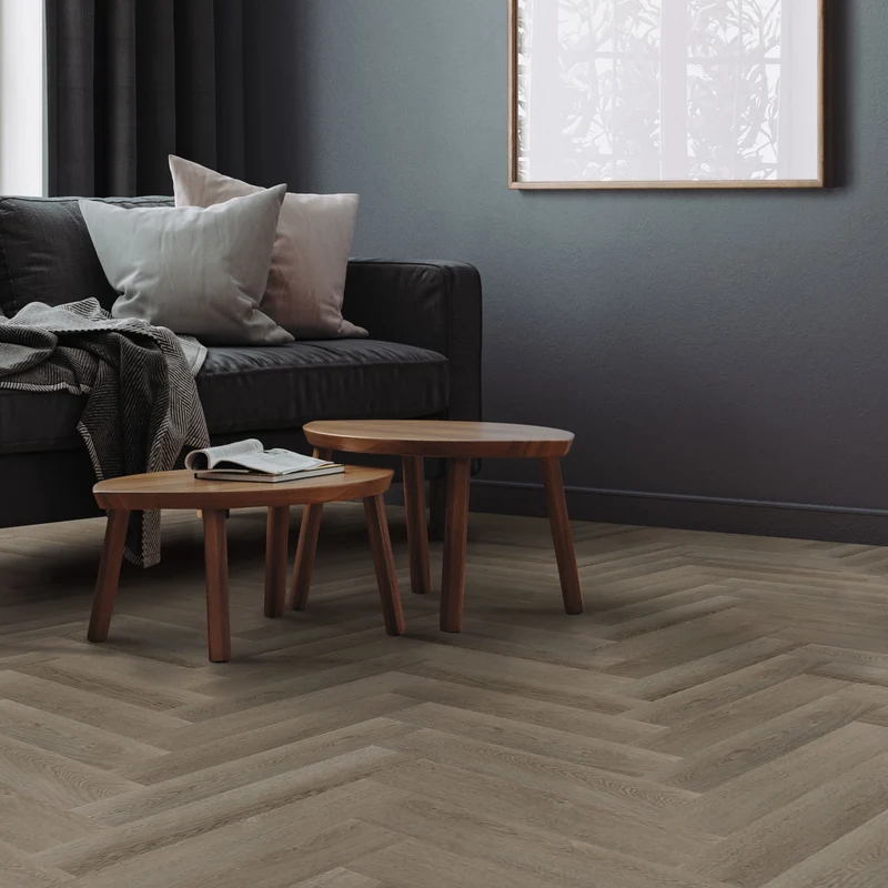 PVC Vinylboden Bodenbelag 4er Set à 20 Dielen 4,2mm für 1,56m² mit Klick-System Fischgräte Eiche dunkel ML-Design