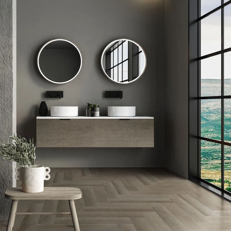 PVC Vinylboden Bodenbelag 3er Set à 20 Dielen 4,2mm für 1,56m² mit Klick-System Fischgräte Eiche dunkel ML-Design