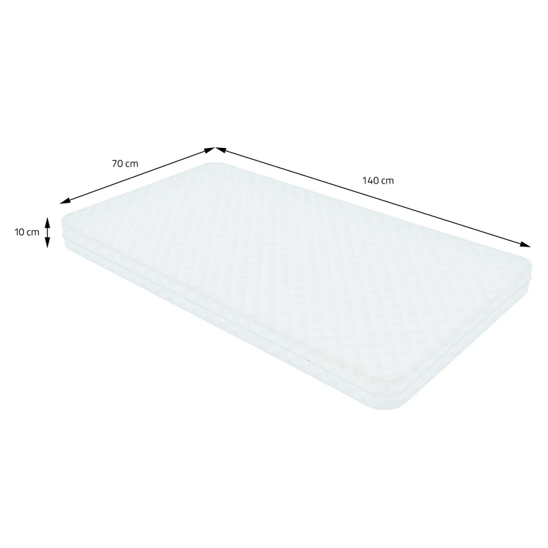 Kindermatratze 70x140x10 cm aus Polyester Oeko-Tex 100 ML-Design