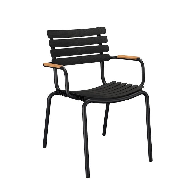 B-Ware HOUE Reclips Armlehnstuhl Stuhl Gartenstuhl Lehnstuhl Sitz schwarz Aluminium953