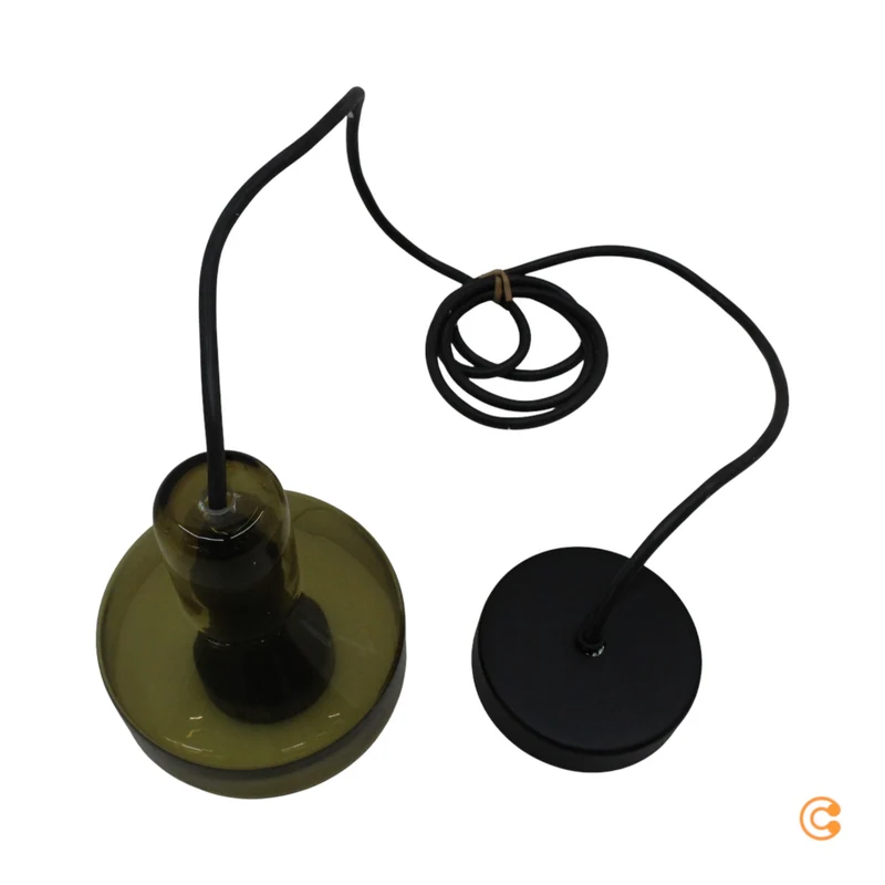 B-Ware Pendelleuchte Hängelampe Stablight Lampe GU10 LED Glas Metall grün amber Ø13,5cm