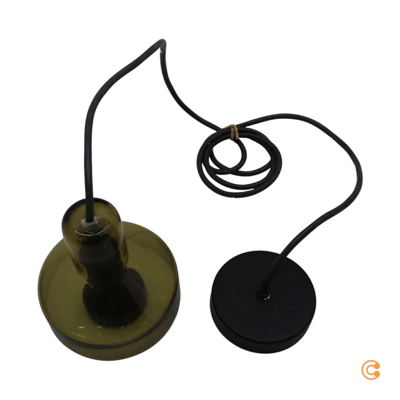 B-Ware Pendelleuchte Hängelampe Stablight Lampe GU10 LED Glas Metall grün amber Ø13,5cm