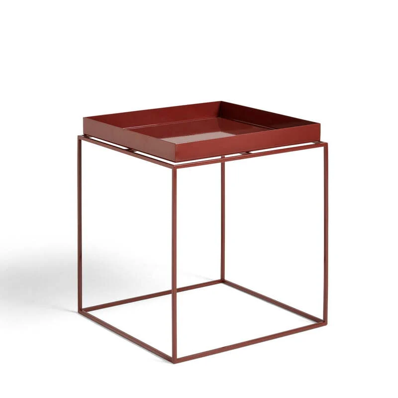 B-Ware Hay Tray Table 40x40 cm chocolate glänzend Braun Tisch Nachttisch Beistelltisch