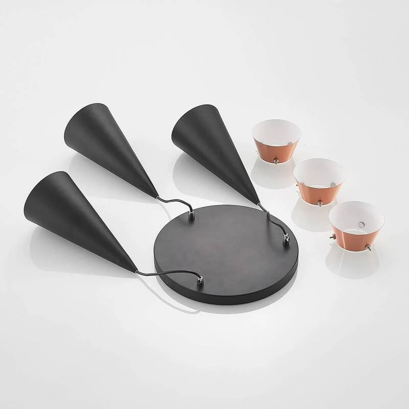 B-Ware Lucande Naoh Hängeleuchte Rondell Hängelampe Lampe Leuchte 3-flg. E27 schwarz151