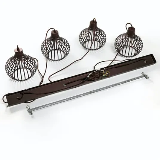 B-Ware Lindby Frances Hängelampe Hängeleuchte Pendellampe Lampe Leuchte braun, 4-fl.345