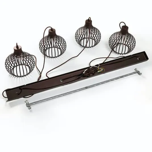 B-Ware Lindby Frances Hängelampe Hängeleuchte Pendellampe Lampe Leuchte braun, 4-fl.345