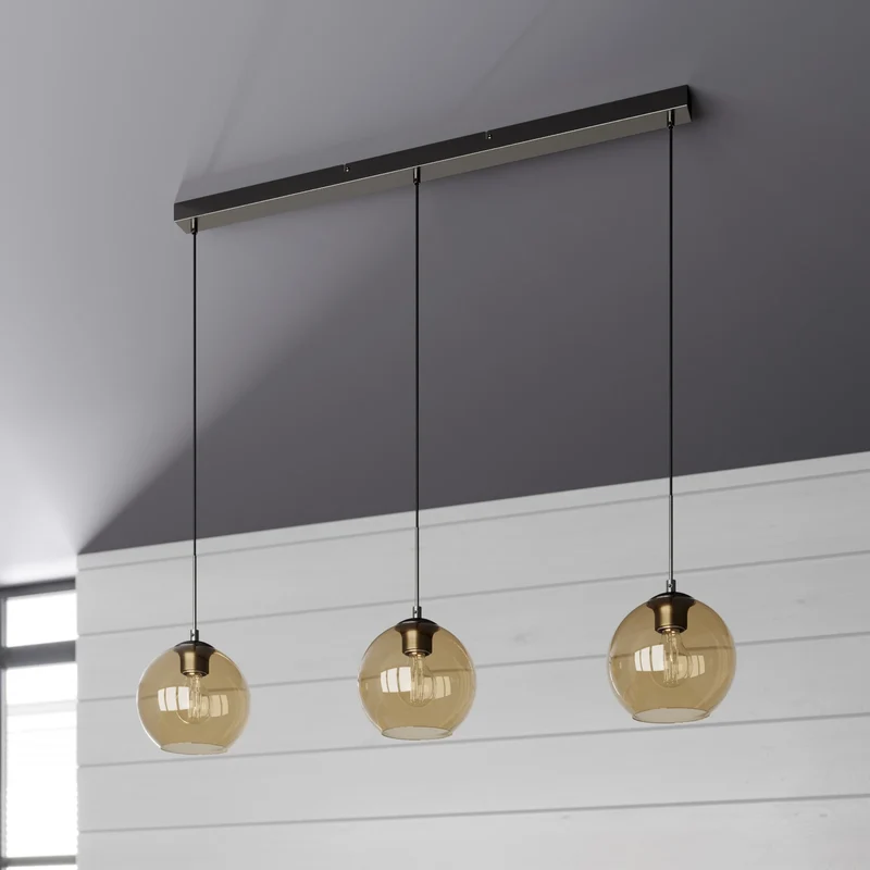 B-Ware Lindby Sofian Hängeleuchte Deckenleuchte Lampe Leuchte Licht 3-flg E27 rauchgrau