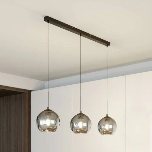 B-Ware Lindby Sofian Hängeleuchte Deckenleuchte Lampe Leuchte Licht 3-flg E27 rauchgrau