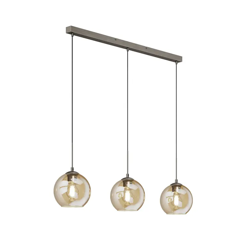 B-Ware Lindby Sofian Hängeleuchte Deckenleuchte Lampe Leuchte Licht 3-flg E27 rauchgrau