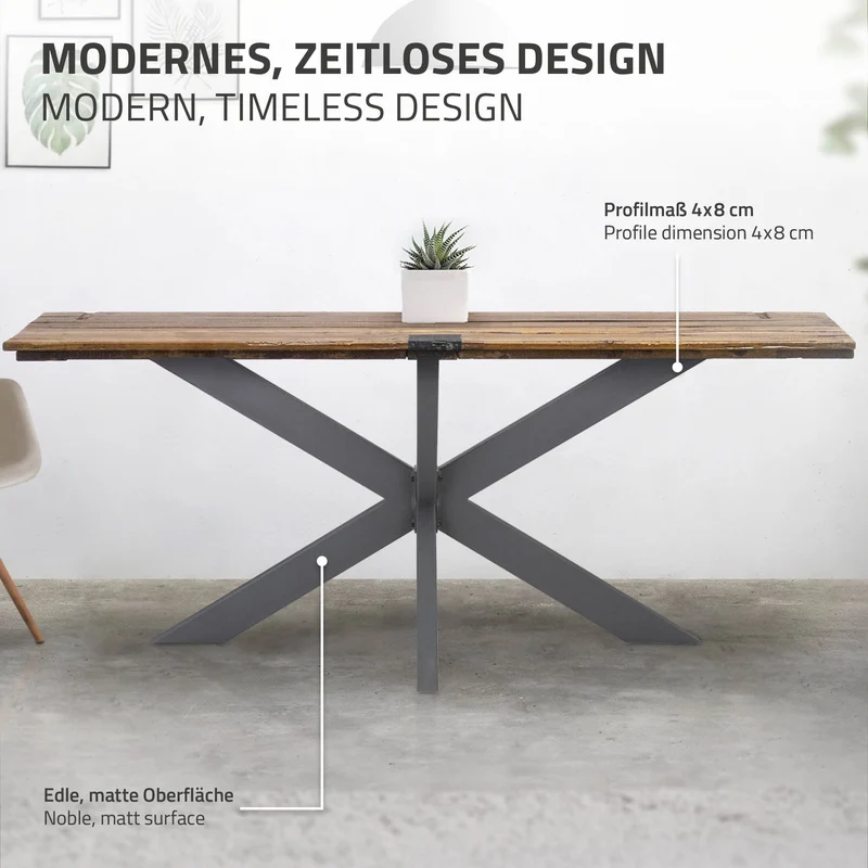 Tischbeine Tischgestell Spider 78 x 71 x 120 cm Anthrazit aus Metall ML-Design