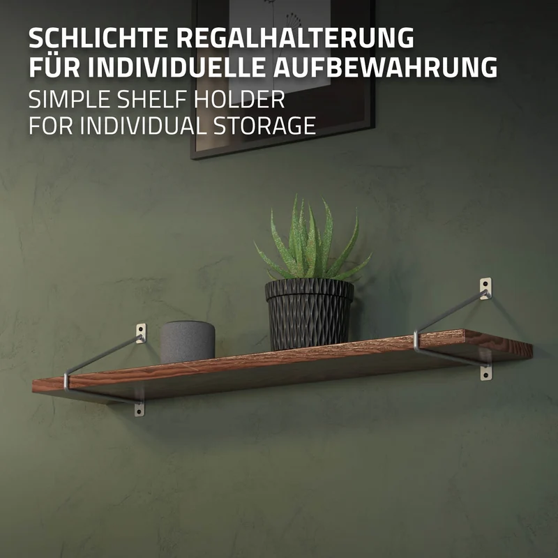 2er Set Wandkonsole Regalhalterung 2x 220 x 180 mm Grau aus Stahl ML-Design
