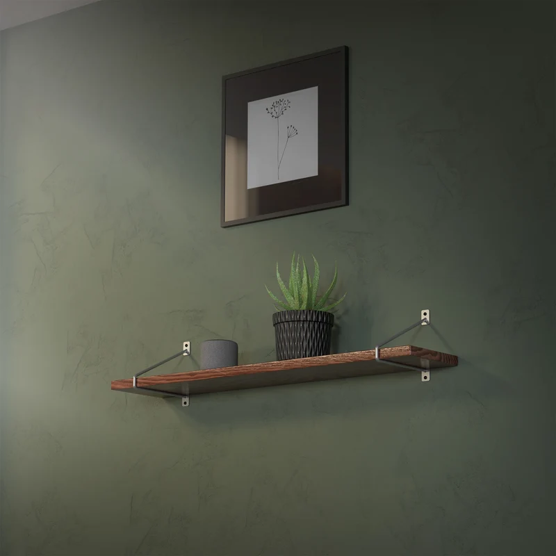 2er Set Wandkonsole Regalhalterung 2x 220 x 180 mm Grau aus Stahl ML-Design
