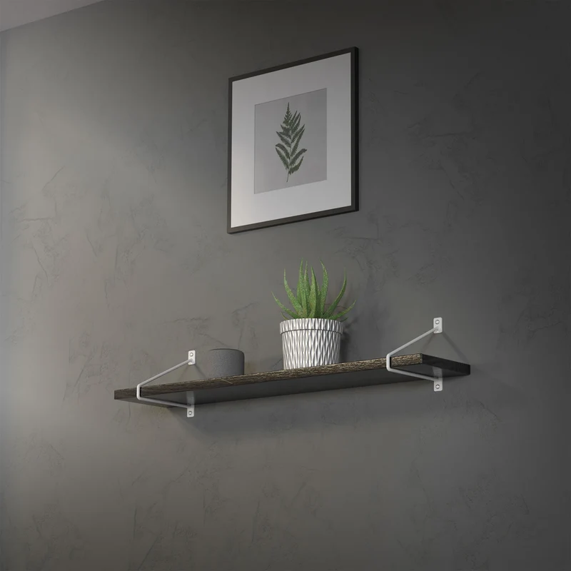 2er Set Wandkonsole Regalhalterung 2x 220 x 180 mm Weiß aus Stahl ML-Design