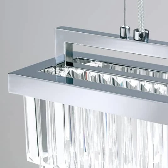 B-Ware Orion LED-Pendelleuchte Prism Hängeleuchte Hängelampe Leuchte LED länglich chrom