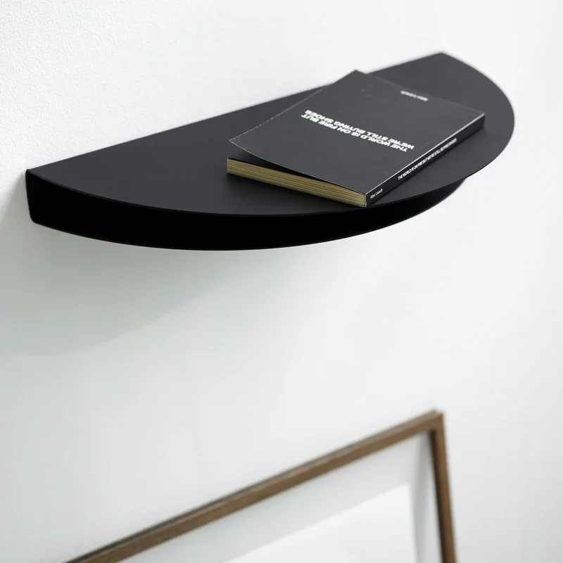 B-Ware Moebe Wandregal Ablage Half Moon Regal Stahl schwarz 20x40 cm Aufbewahrung