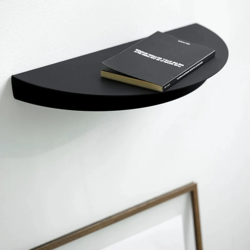 B-Ware Moebe Wandregal Ablage Half Moon Regal Stahl schwarz 20x40 cm Aufbewahrung