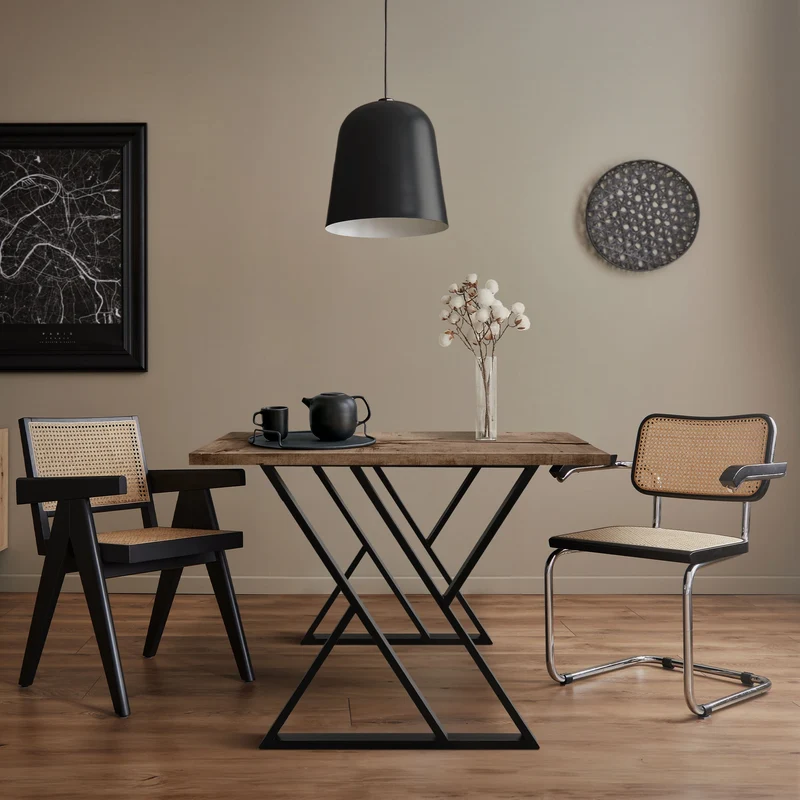 2 Stück Tischbeine B69xH72 cm Tischkufen X-Form Stahl pulverbeschichtet Schwarz ML-Design