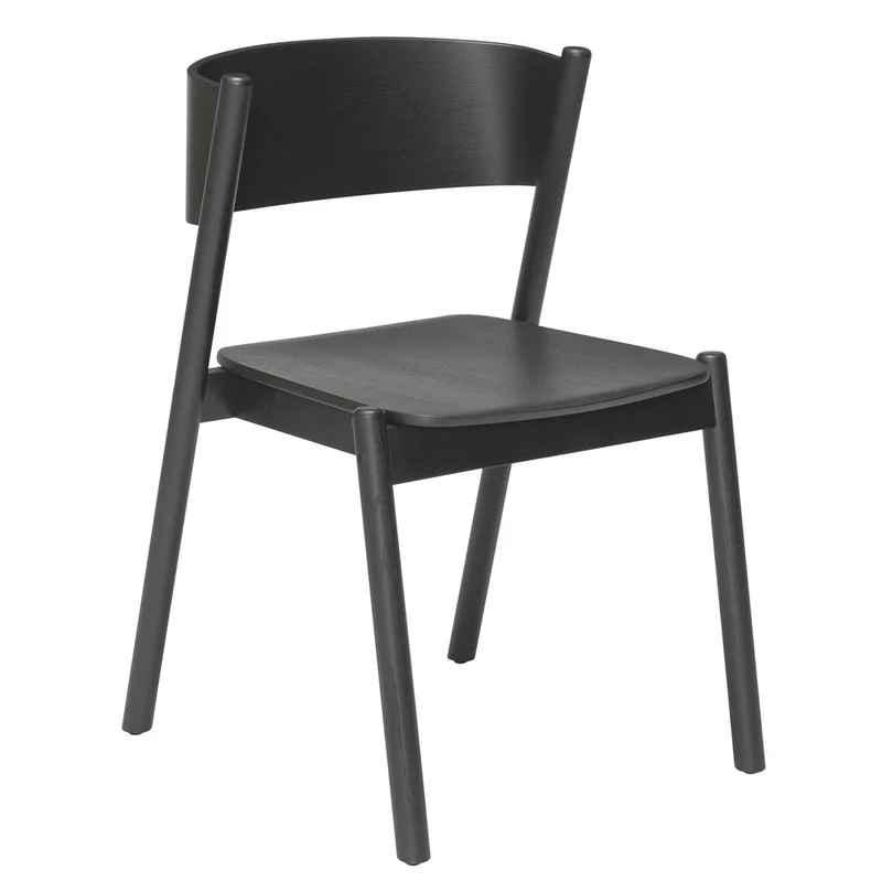 B-Ware Hübsch Interior Stuhl Sitzmöbel Sitz Oblique Eiche schwarz Esszimmerstuhl