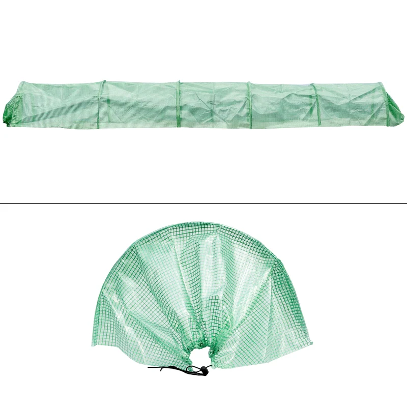2er Set Folientunnel 300x55x35 cm Transparent/Grün aus PE-Gitterfolie