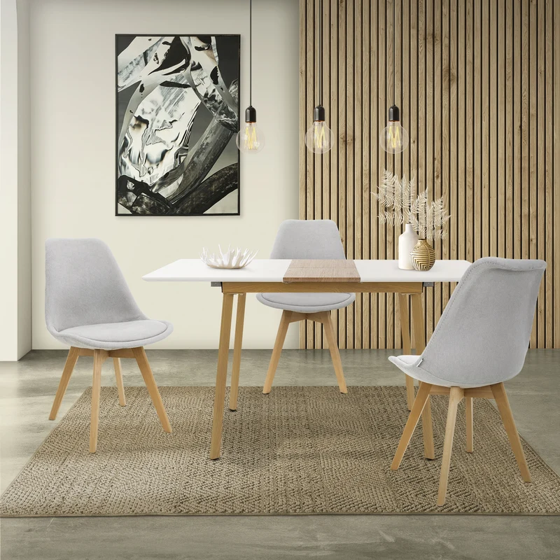 B-Ware Esstisch ausziehbar in Weiß 110-140x75 cm aus Holz Esszimmertisch für 4-6 Personen ML-Design