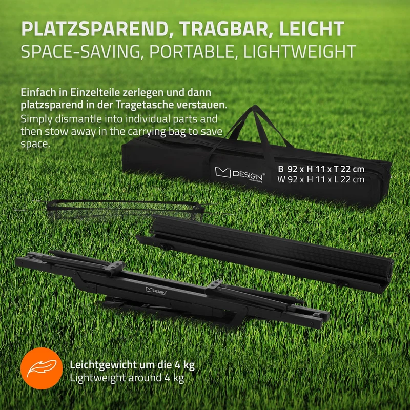 B-Ware Campingtisch faltbar 90x51,5 cm Schwarz aus Aluminium ML-Design