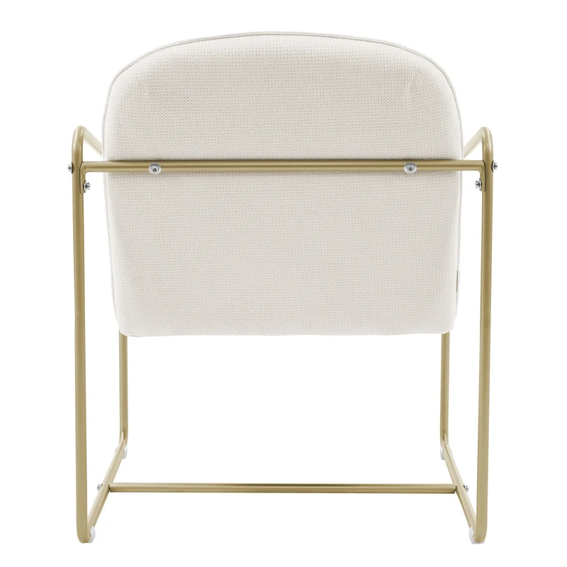 2er Set Sessel Beige mit goldenem Stahlgestell Relaxsessel mit Arm-& Rückenlehne ML-Design