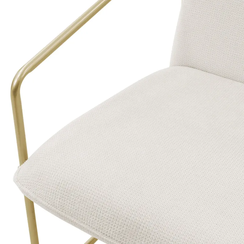 2er Set Sessel Beige mit goldenem Stahlgestell Relaxsessel mit Arm-& Rückenlehne ML-Design