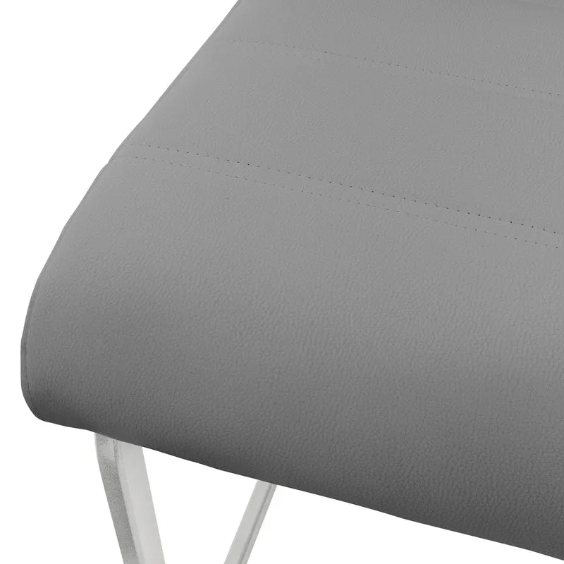 Esszimmerstuhl Freischwinger 2er Set mit Rückenlehne Grau Kunsterlederbezug ML-Design