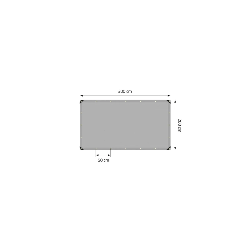 Abdeckplane mit Ösen 2x3 m 650 g/m² mit 10 Spanngummis Grau aus PVC