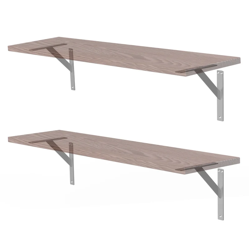 2er Set Wandkonsole Regalhalterung 2x 240 x 240 mm Silber aus Aluminium ML-Design
