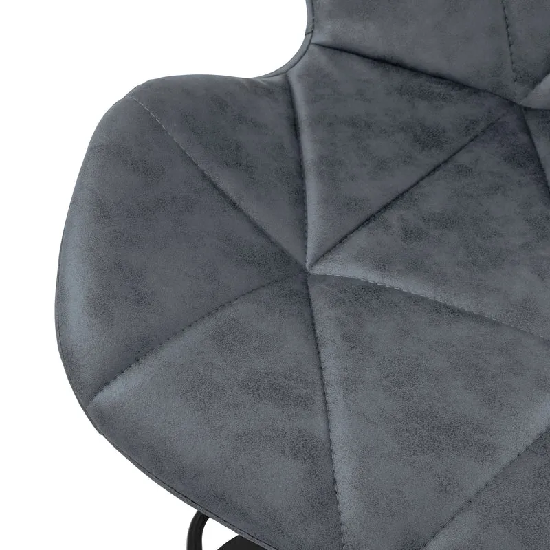 4er Set Barhocker Anthrazit Kunstlederbezug mit Rückenlehne und Fußstütze höhenverstellbar 59-79cm ML-Design