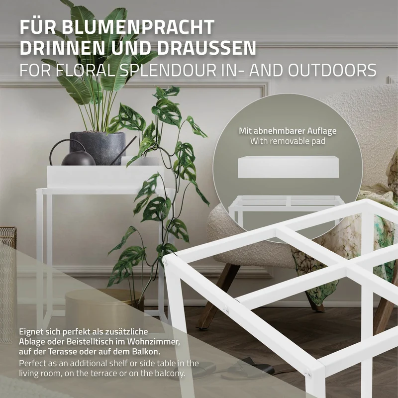 B-Ware Blumenständer 35x35x46 cm Weiß aus Metall ML-Design