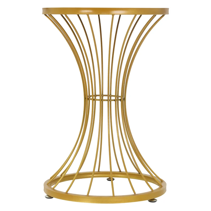 Beistelltisch in Stundenglas-Form Ø 38x57 cm Gold aus Metall und Holz ML-Design