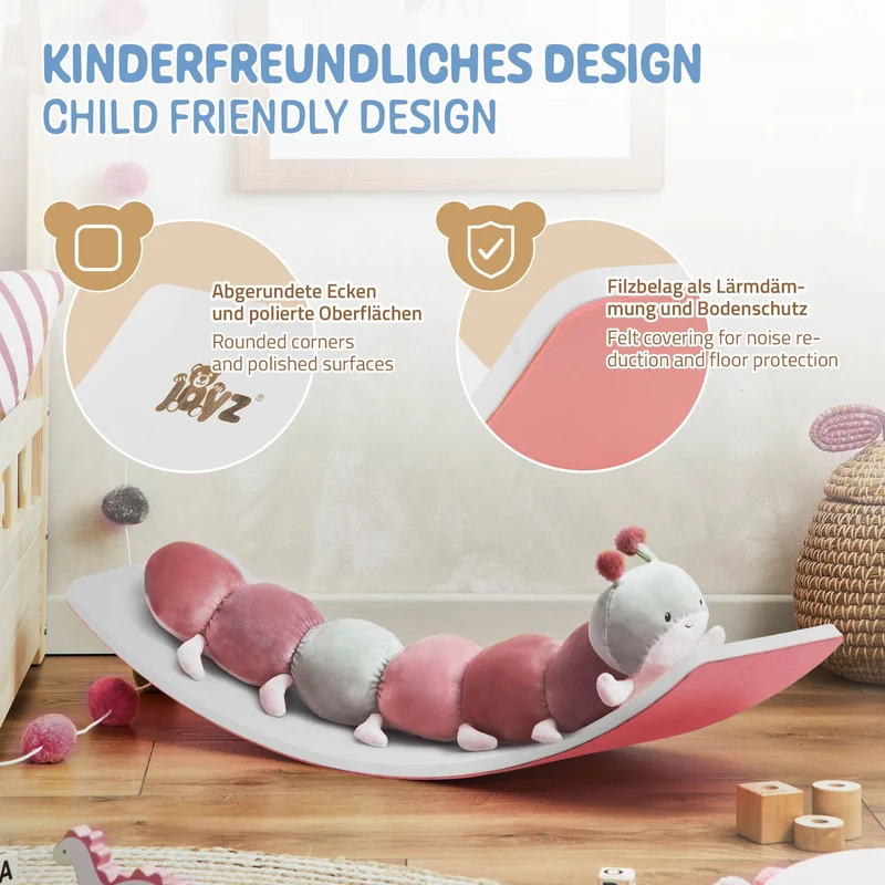Balance Board für Kinder 83x30 cm Pink/Weiß aus Lindensperrholz bis 100kg Joyz