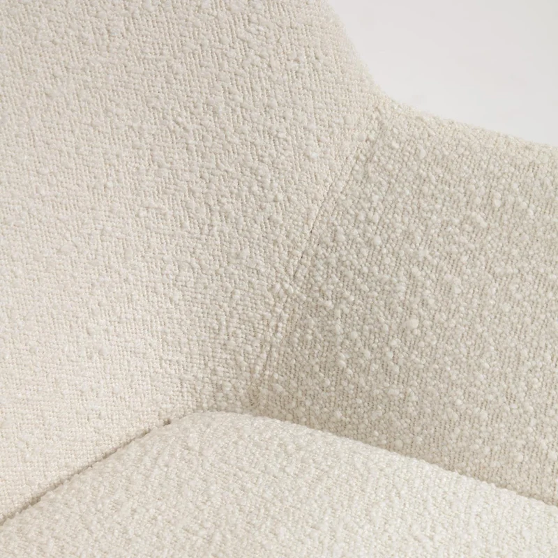 B-Ware Kave Home Esszimmerstuhl Sessel Stuhl Weiß Bouclé Eschenholz SIEHE TEXT/FOTO670
