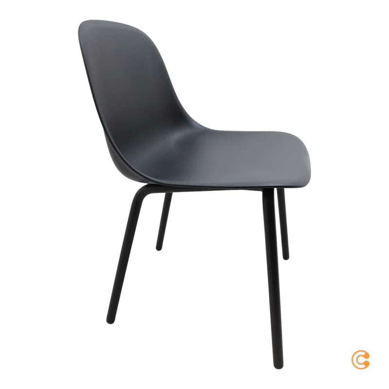 B-Ware Muuto Fiber Outdoor Gartenstuhl Kunststoffgleiter anthrazit SIEHE TEXT/FOTO
