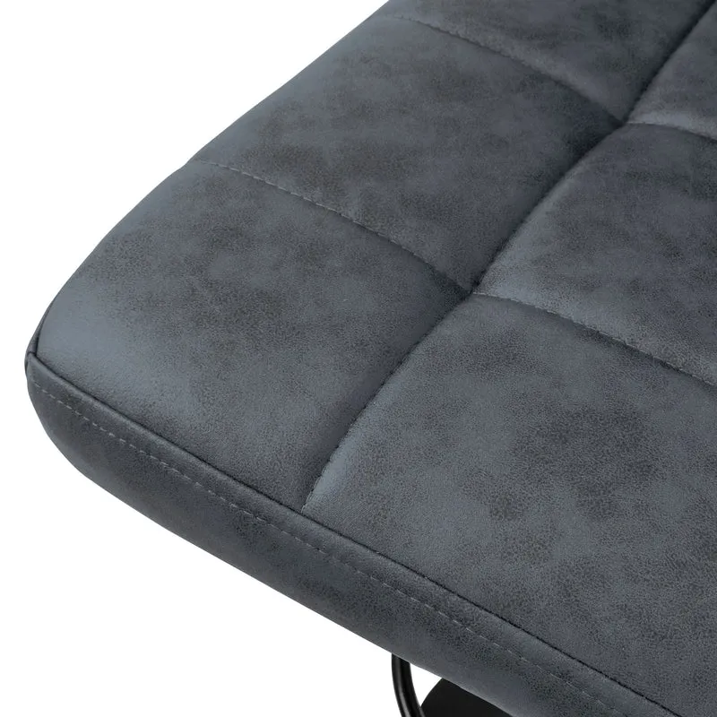 4er Set Barhocker Anthrazit Kunstlederbezug mit Rückenlehne und Fußstütze höhenverstellbar 63-83cm ML-Design