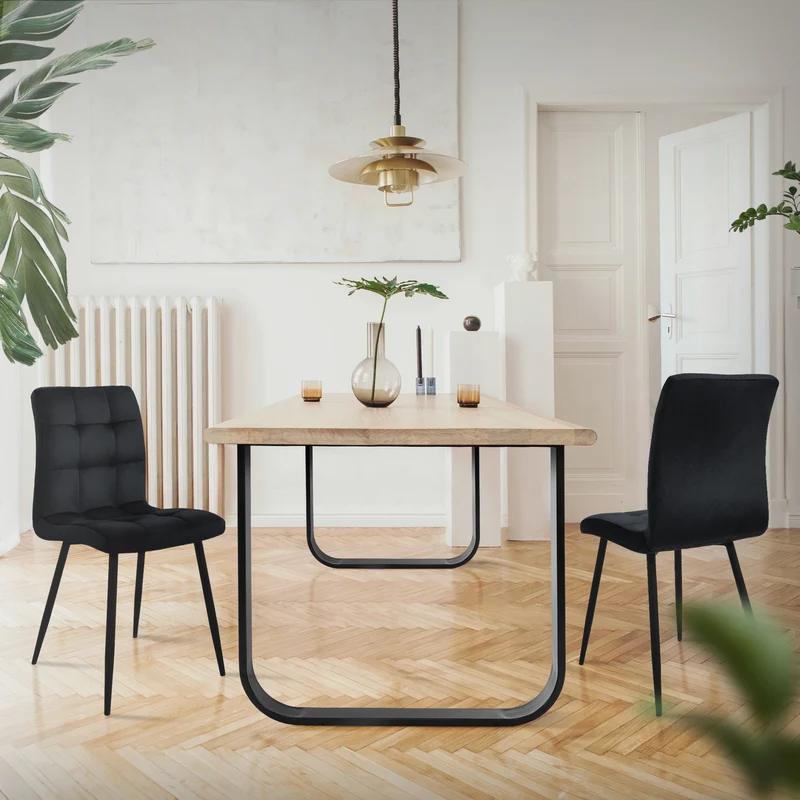 2 Stück Tischbeine B80xH72 cm Tischkufen O-Form aus Stahl pulverbeschichtet Schwarz ML-Design