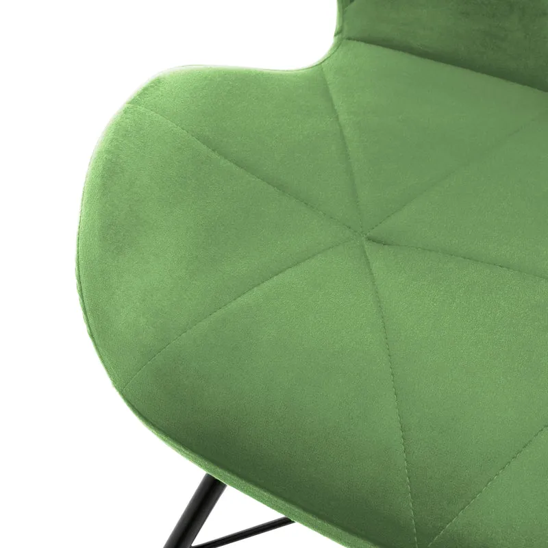 Esszimmerstuhl 4er Set mit Rückenlehne Salbei Küchenstuhl mit Microfaser-Samtbezug ML-Design
