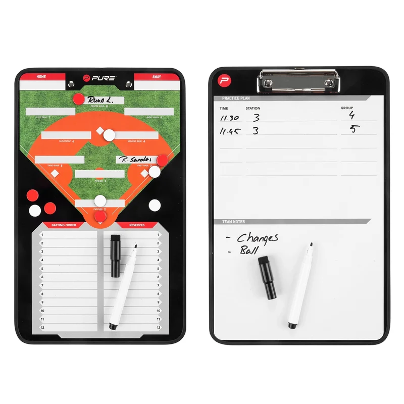 Taktiktafel Baseball 34,5x21,5 cm mit Zubehör Pure2Improve